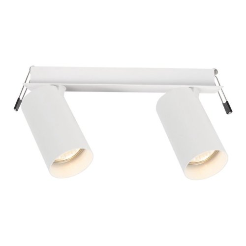 Lampa typu oprawa podtynkowa HERO, biały podwójny reflektor GU10 do salonu, kuchni