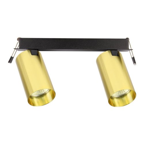 Złota oprawa podtynkowa HERO na dwa źródła światła, regulowana, styl nowoczesny