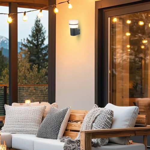 Lampa ogrodowa elewacyjna MIA, kinkiet ścienny w czarnym kolorze, E27