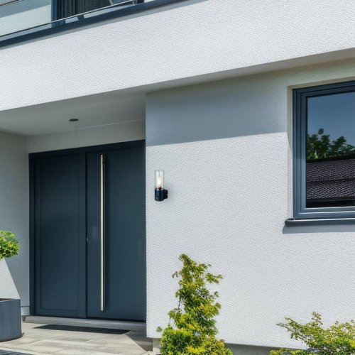 Lampa zewnętrzna z czujnikiem ruchu HARLEM, latarnia ścienna elewacyjna, E27