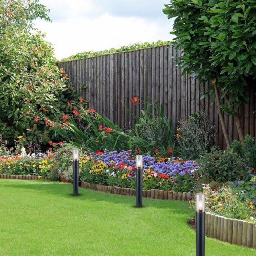 Słupek ogrodowy HARLEM, czarna latarnia o wysokości 50cm, IP44, E27