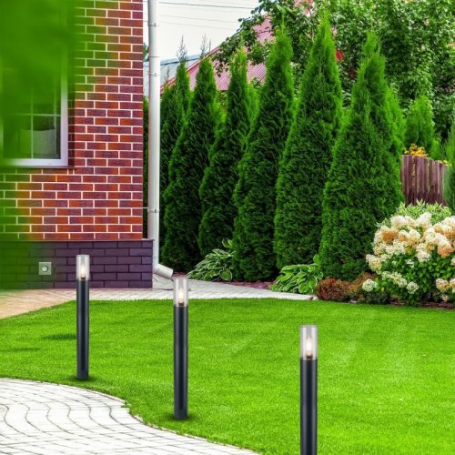 Słupek ogrodowy HARLEM, czarna latarnia o wysokości 80cm, IP44, E27