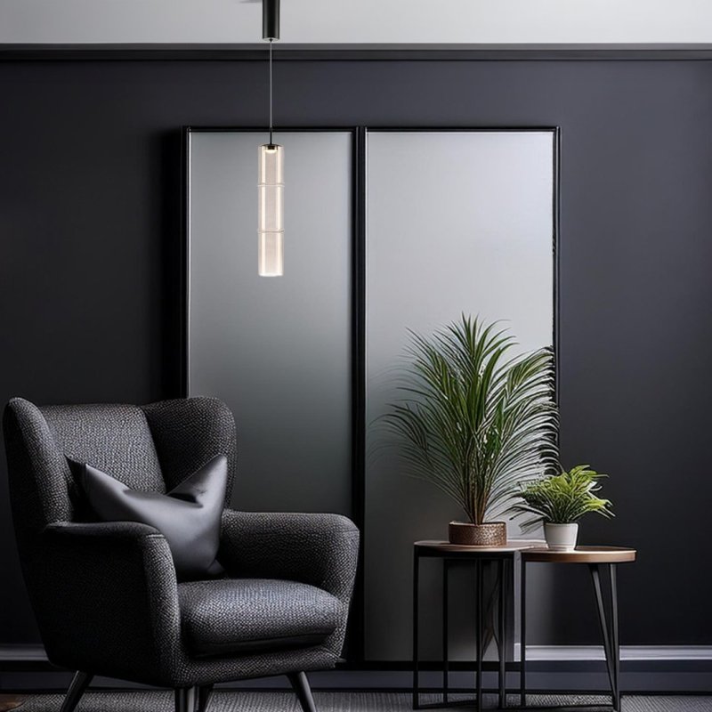 Lampa wisząca sufitowa LED BATO, żyrandol z kaszmirowym szklanym kloszem