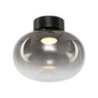 Lampa sufitowa LED VASO, czarny plafon z dymionymi szklanymi kloszami