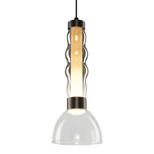 Lampa sufitowa wisząca LED LUCCO, żyrandol z dymionym szklanym kloszem