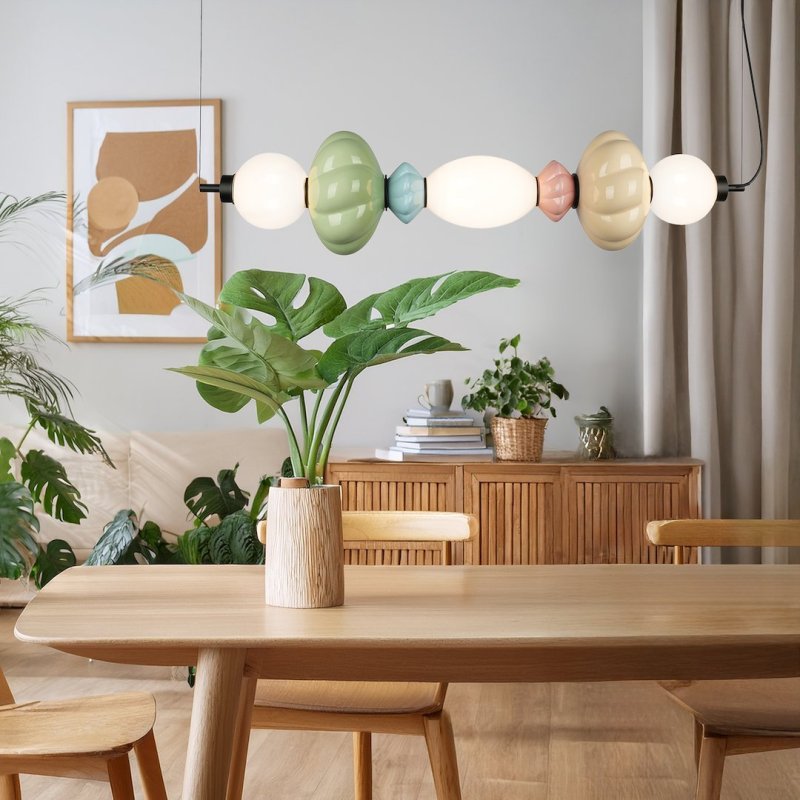 Lampa LED wisząca sufitowa ASCOLI, kolorowy żyrandol nad stół w eklektycznym stylu