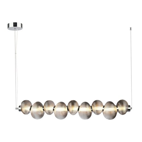 Lampa LED wisząca sufitowa do salonu BOLLA, styl nowoczesny, chromowana, szklana