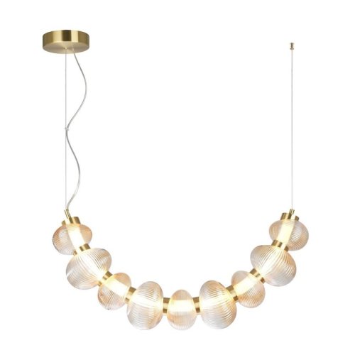 Lampa LED wisząca sufitowa do salonu BOLLA, złote wykończenie w stylu glamour