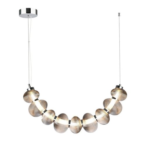 Lampa LED wisząca sufitowa do salonu BOLLA, srebrna chrom, nad stół i wyspę