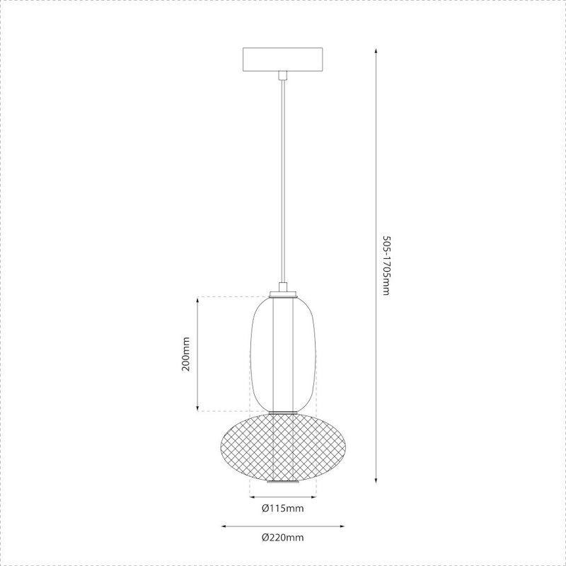 Lampa LED wisząca sufitowa ARAME, kolor czarno-biały, 15W, nad stół i wyspę