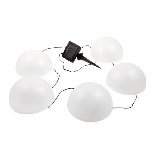 Lampa solarna ogrodowa HEMI, białe półkule, dekoracyjna, RGB