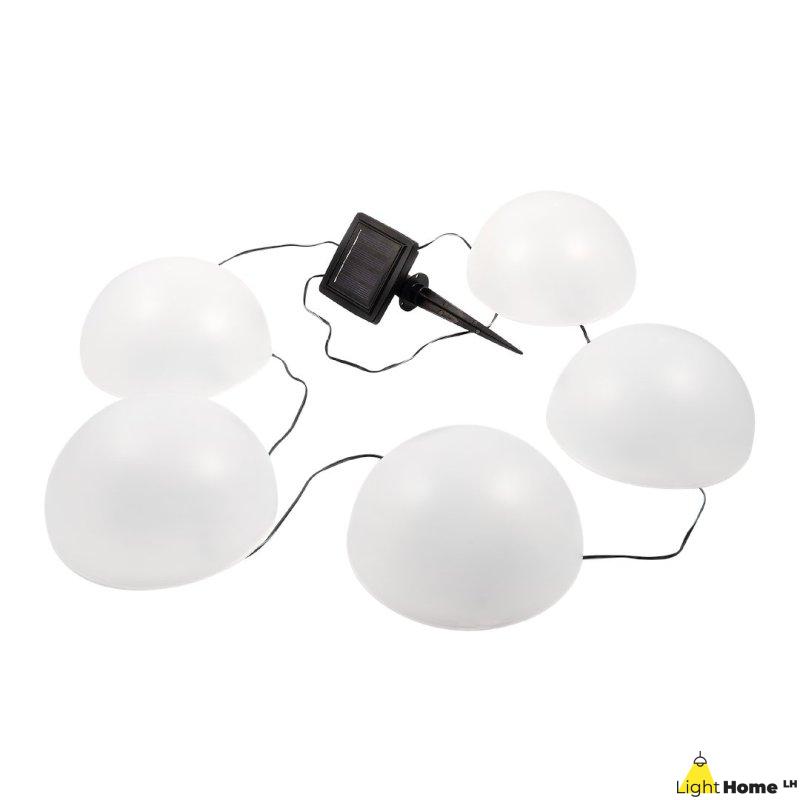 Lampa solarna ogrodowa HEMI, białe półkule, dekoracyjna, RGB