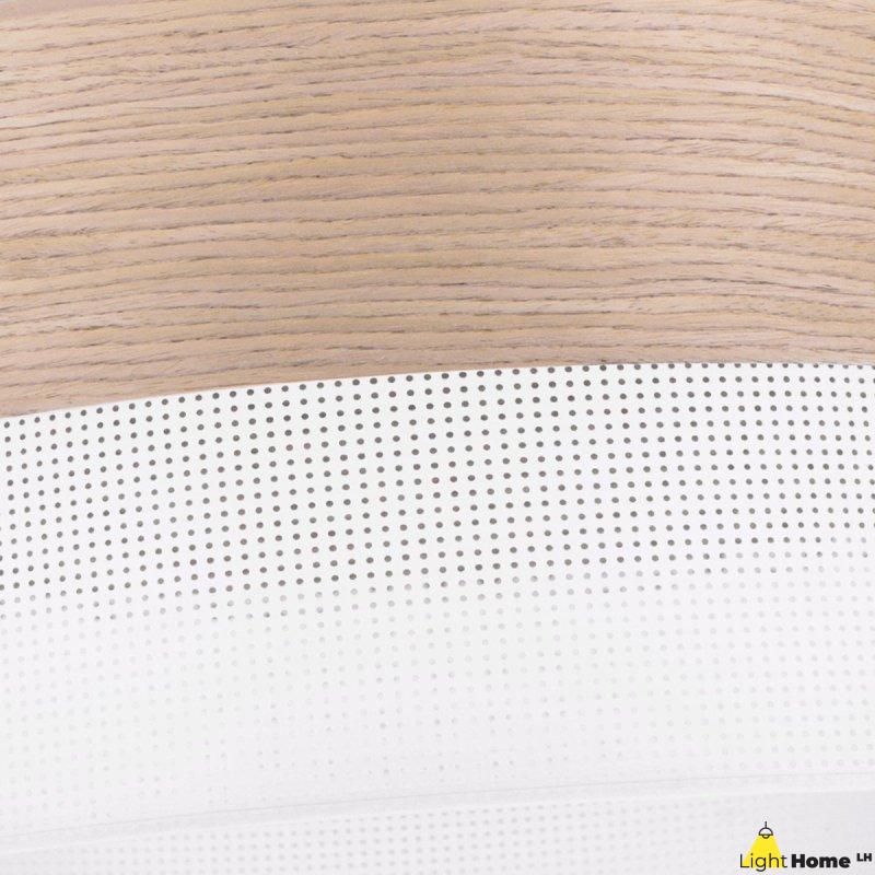 OUTLET -35% Lampa wisząca WOOD, okrągły abażur loft do jadalni i salonu, E27