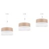 OUTLET -35% Lampa wisząca WOOD, okrągły abażur loft do jadalni i salonu, E27