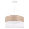 OUTLET -35% Lampa wisząca WOOD, okrągły abażur loft do jadalni i salonu, E27