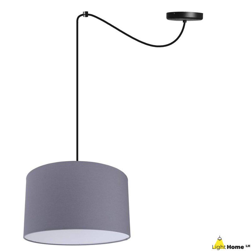 Lampa typu zwis z 1 źródłem światła i szarym abażurem Lampa typu zwis z 1 źródłem światła i szarym abażurem