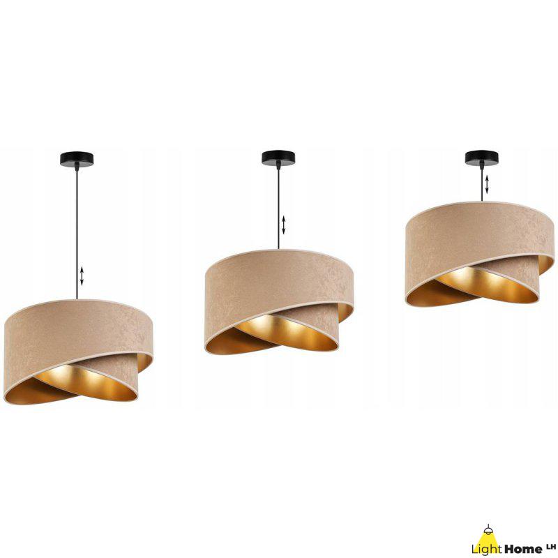 Elegancka Lampa z Regulowaną Wysokością z Welurowym Abażurem Elegancka Lampa z Regulowaną Wysokością z Welurowym Abażurem