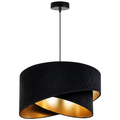 OUTLET -50% Lampa wisząca czarna, MEDIOLAN, złoty środek, jedno źródło światła, regulowana, E27