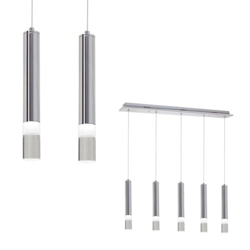 Lampa wisząca sufitowa żyrandol LED ICE, kolor chrom, glamour, 5 źródeł