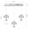 Lampa wisząca sufitowa żyrandol LED VENUS, kolor chrom, glamour, potrójna