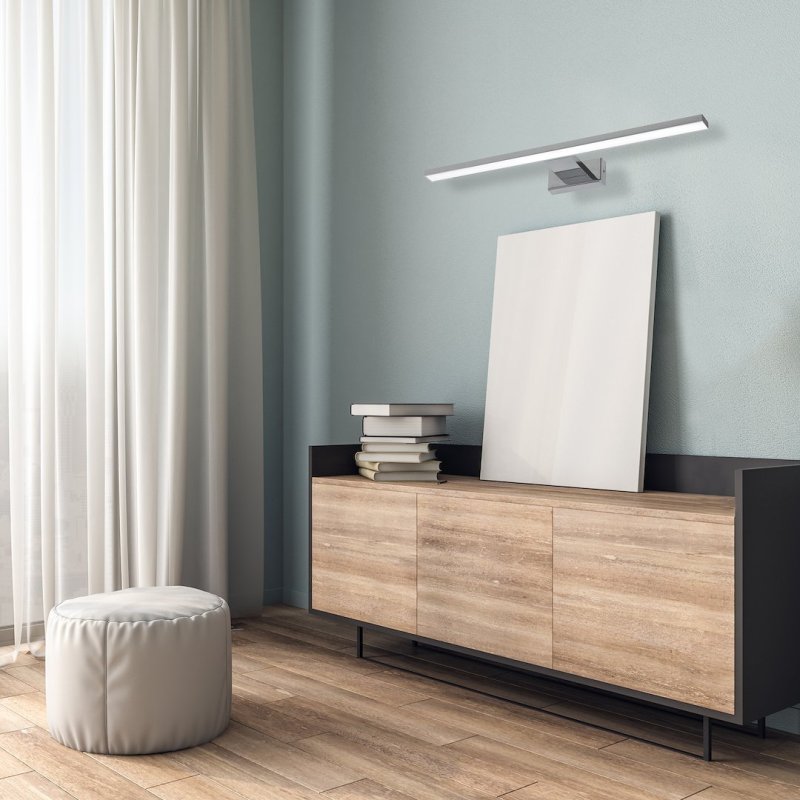Lampa kinkiet nad lustro LED SHINE, srebrny chrom, do łazienki, salonu i sypialni
