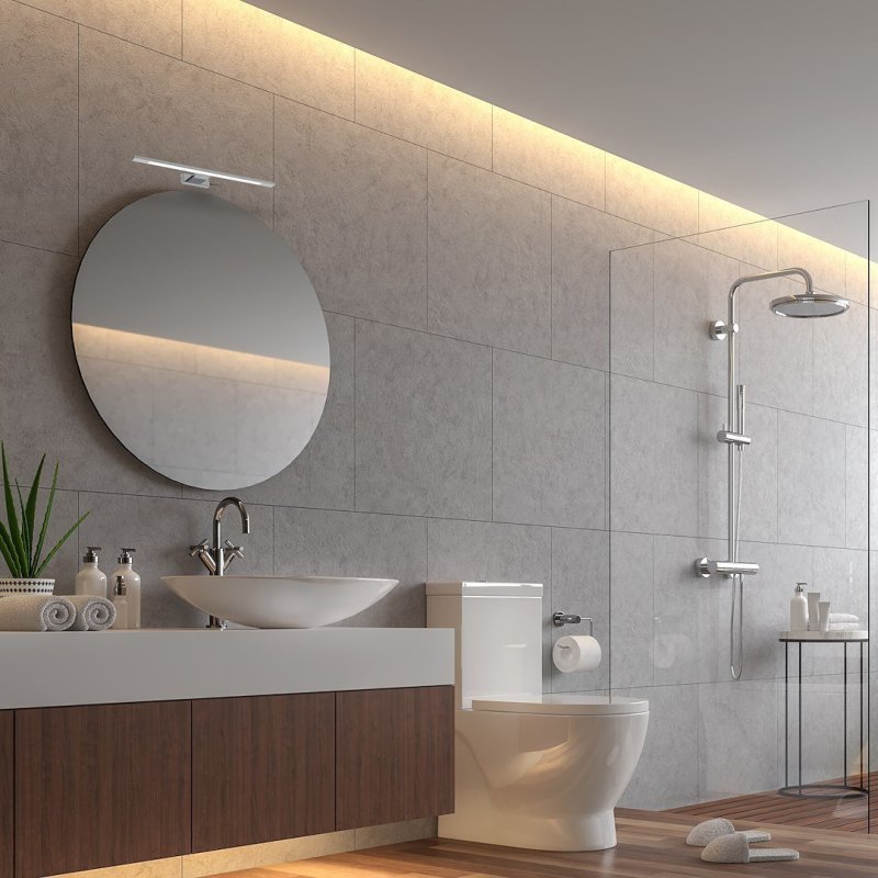 Lampa kinkiet nad lustro LED SHINE, kolor chrom, do łazienki, salonu i sypialni