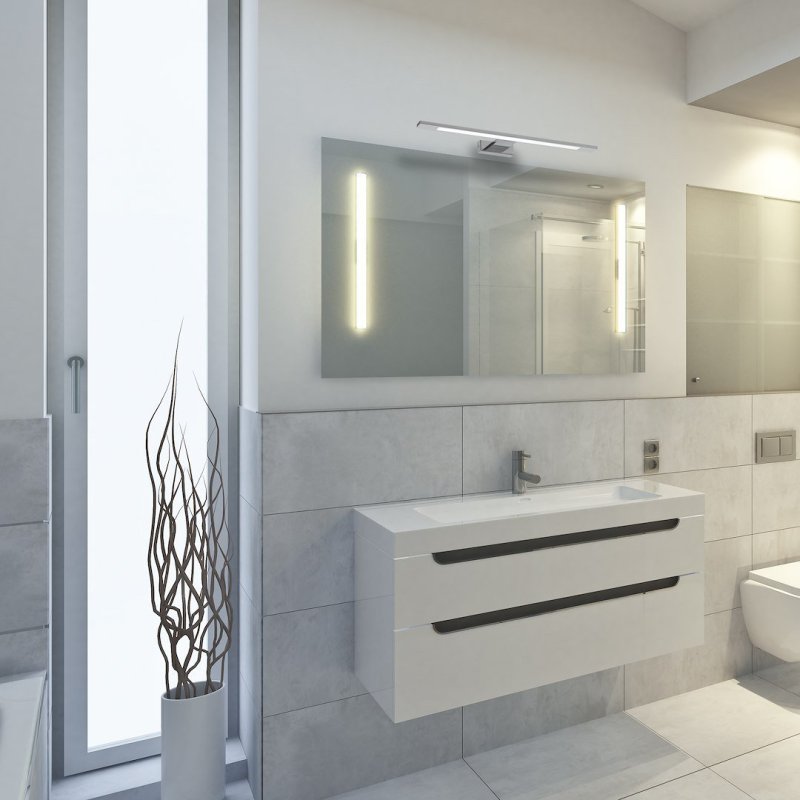 Lampa kinkiet nad lustro LED SHINE, kolor chrom, do łazienki, salonu i sypialni