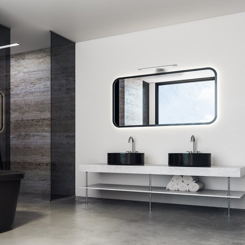Lampa kinkiet nad lustro LED SHINE, kolor chrom, do łazienki, salonu i sypialni