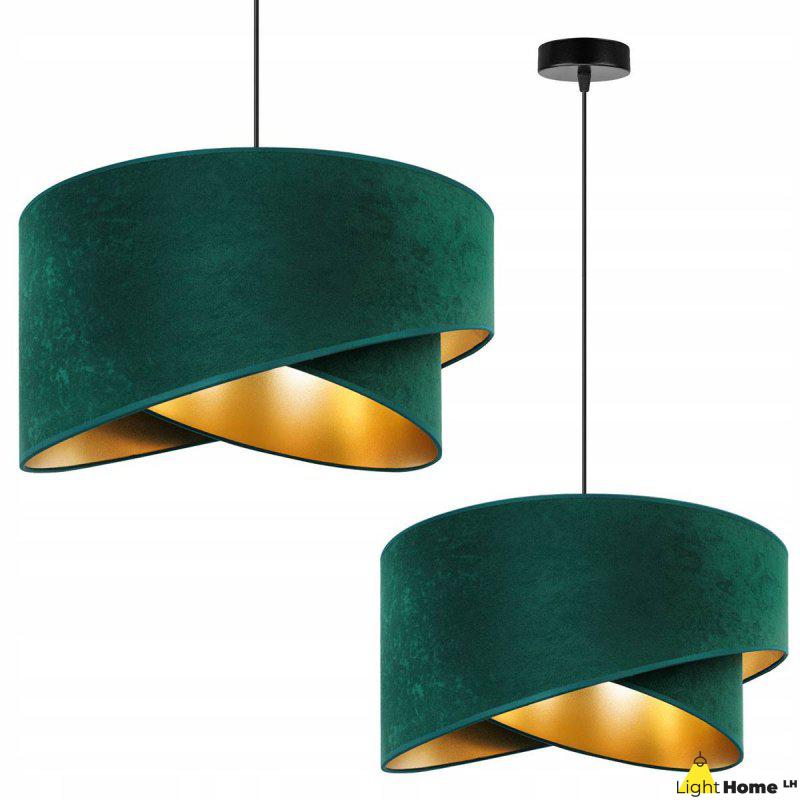 Lampa z Welurowym Abażurem o Złotym Wnętrzu Lampa z Welurowym Abażurem o Złotym Wnętrzu