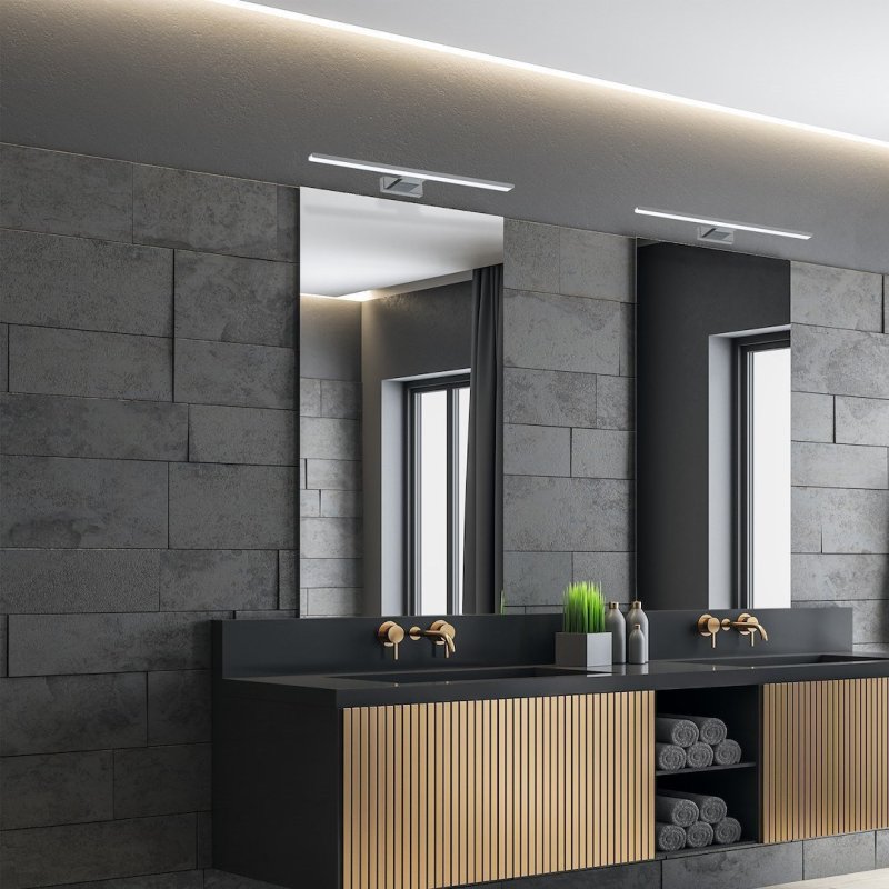 Kinkiet lampa ścienna LED SHINE, srebrny chrom, do salonu i sypialni