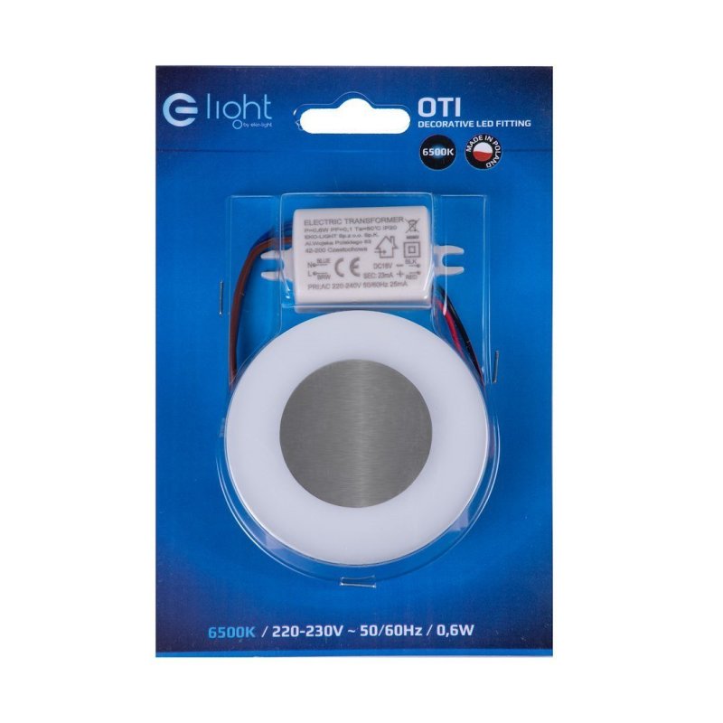 Lampa schodowa LED OTI, kolor biały, do korytarza, barwa zimna, moc 0,6W