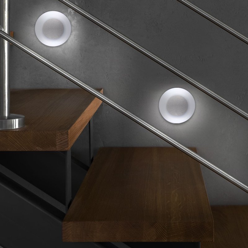 Lampa schodowa LED OTI, kolor biały, do korytarza, barwa zimna, moc 0,6W