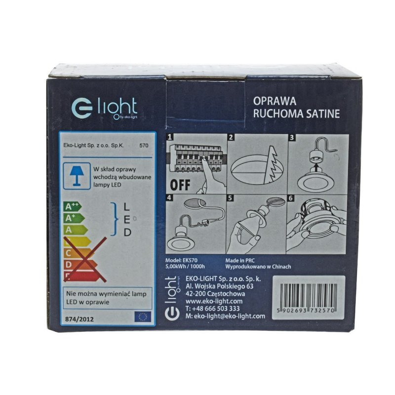 Oczko sufitowe LED, okrągłe, GU10, 1x5W, satyna