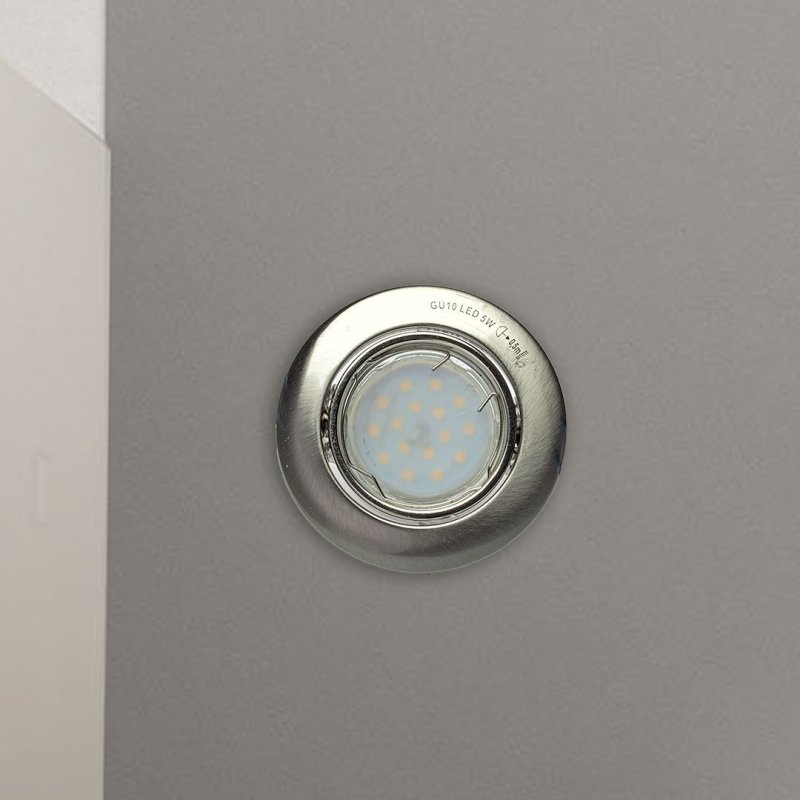 Oczko sufitowe LED, okrągłe, GU10, 1x5W, satyna
