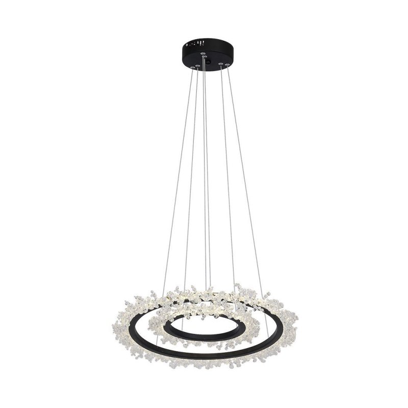 Lampa wisząca sufitowa żyrandol LED FROZEN, w kolorze czarnym, do jadalni