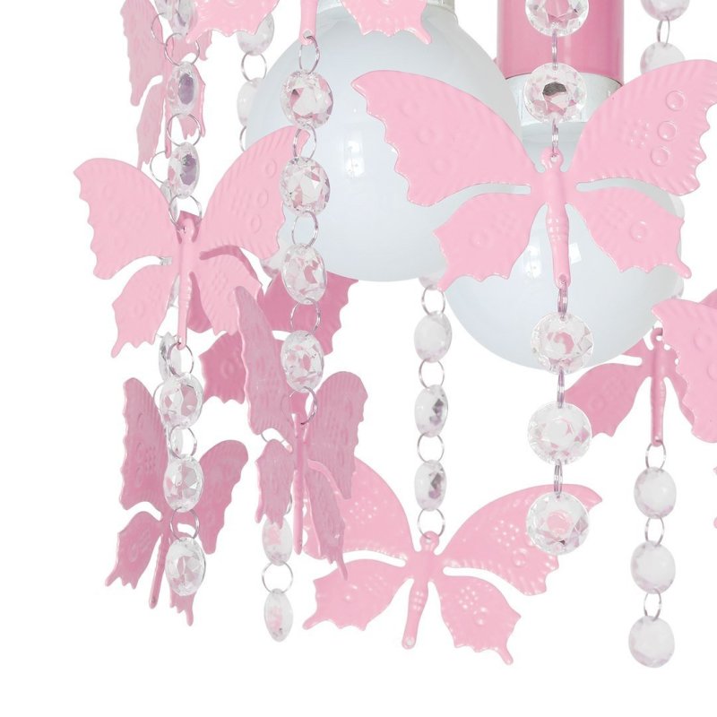 Lampa sufitowa dziecięca plafon ANGELICA, różowy, motyle, potrójny