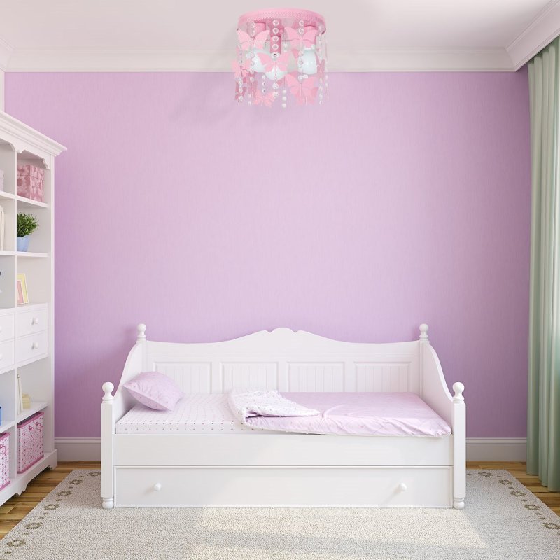 Lampa sufitowa dziecięca plafon ANGELICA, różowy, motyle, potrójny