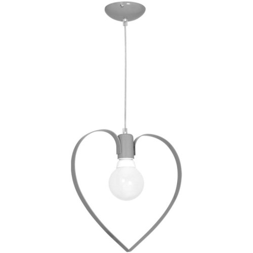 Lampa wisząca sufitowa serce AMORE, w kolorze szarym, loft, do sypialni, pokoju