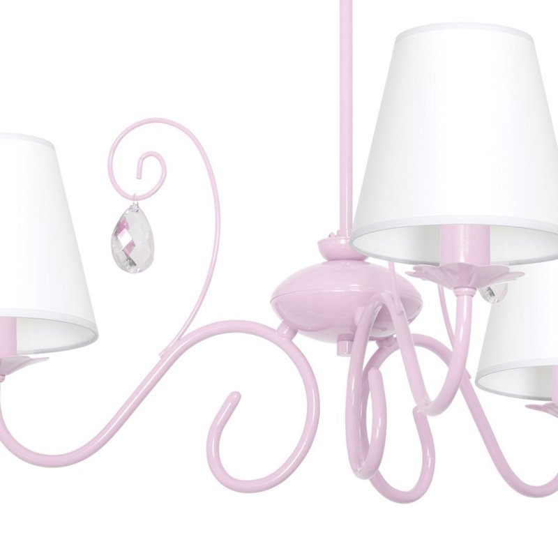 Lampa wisząca sufitowa żyrandol SARA, w kolorze różowym, do dziecięcej sypialni