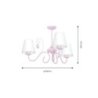 Lampa wisząca sufitowa żyrandol SARA, w kolorze różowym, do dziecięcej sypialni