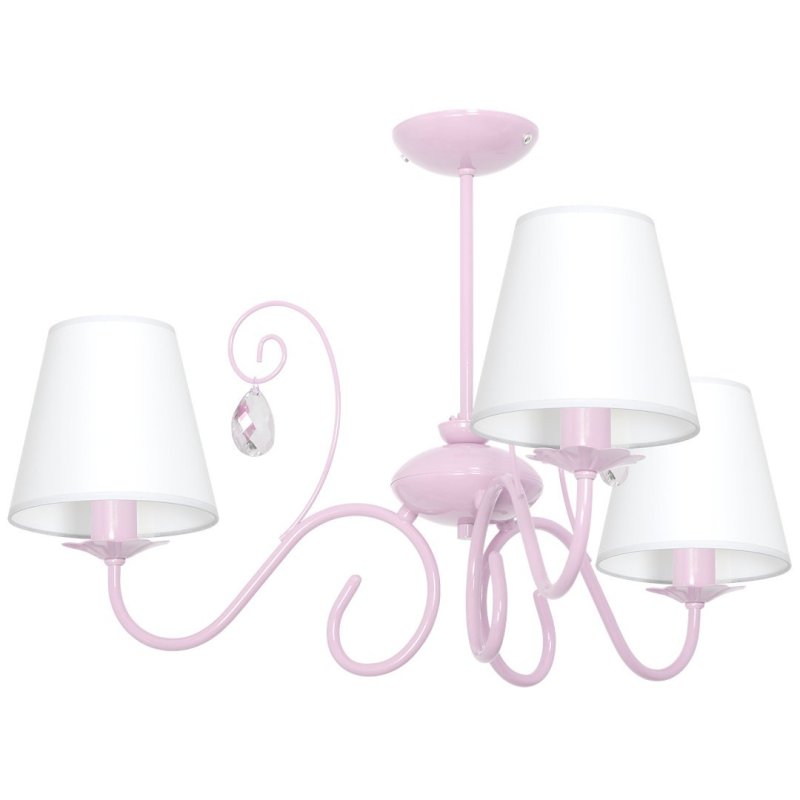 Lampa wisząca sufitowa żyrandol SARA, w kolorze różowym, do dziecięcej sypialni