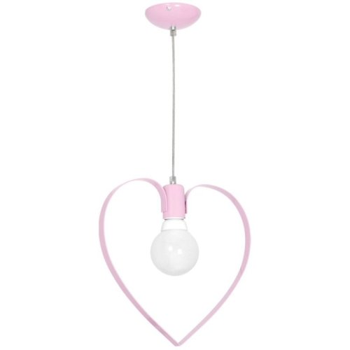Lampa wisząca sufitowa serce AMORE, różowa, loft, do sypialni, pojedyncza