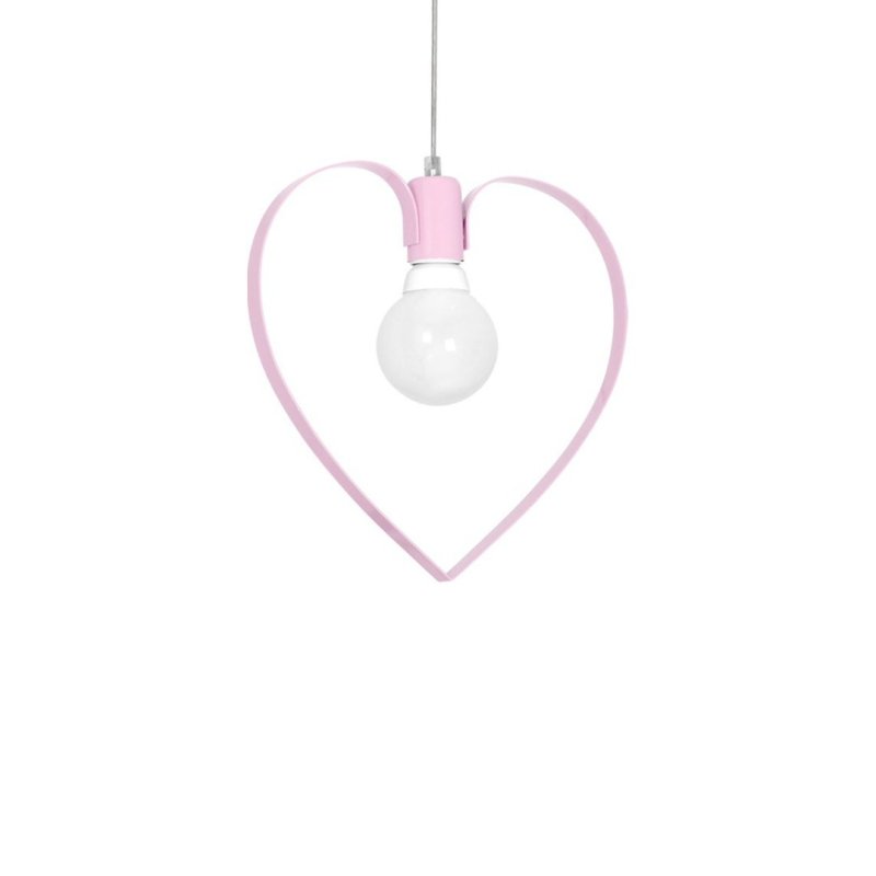 Lampa wisząca sufitowa serce AMORE, różowa, loft, do sypialni, pojedyncza