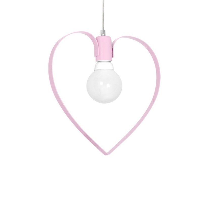 Lampa wisząca sufitowa serce AMORE, różowa, loft, do sypialni, pojedyncza