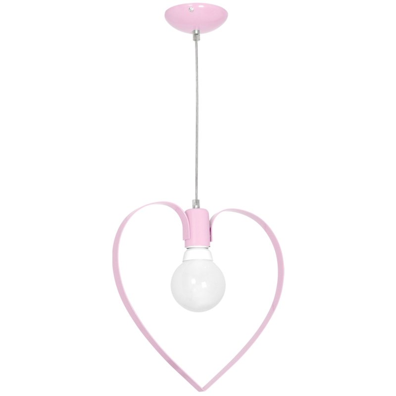Lampa wisząca sufitowa serce AMORE, różowa, loft, do sypialni, pojedyncza
