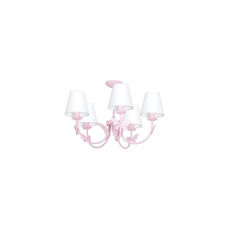 Lampa wisząca sufitowa żyrandol ALICE, w kolorze różowym, dziecięca, 5 źródeł