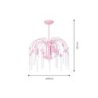 Lampa wisząca żyrandol dziecięcy LAURA, kryształki, różowa, do sypialni