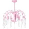 Lampa wisząca żyrandol dziecięcy LAURA, kryształki, różowa, do sypialni