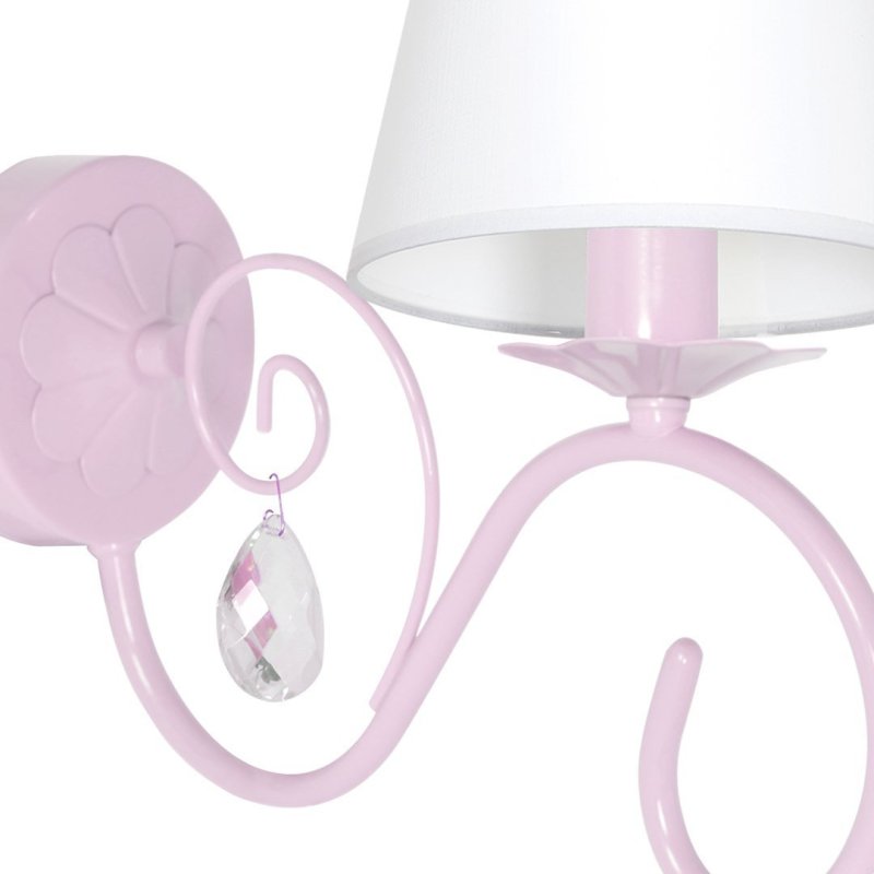Kinkiet lampa ścienna SARA, w kolorze różowym, do dziecięcej sypialni, E14