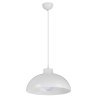 Biała lampa wisząca z regulacją wysokości do kuchni i jadalni